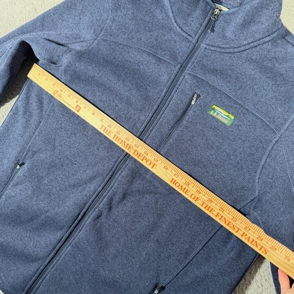 LL Bean Jacket Men XLT Tall Blue Sweater Fleece Full Zip Outdoor Slightly Fitted
